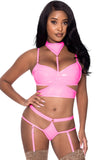 Club Candy Bra, Harness and Panty Pink S/M