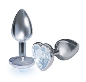 Heart Bejeweled Steel Plug Diamond - WetKitty.love