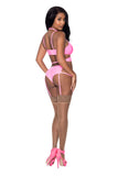Club Candy Bra, Harness and Panty Pink S/M