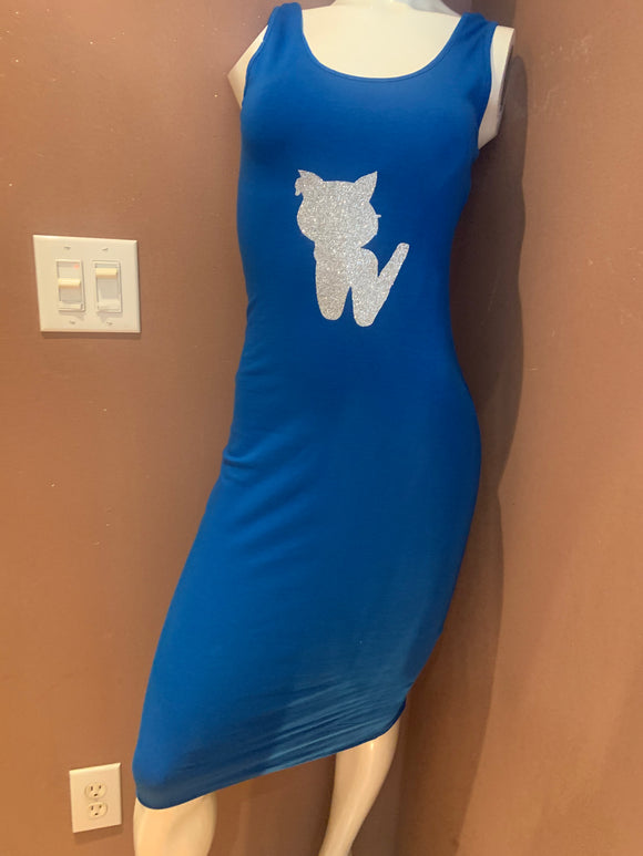 Blue Kitty Casual Fitted Dress