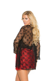 Two piece Chemise Set w/ Lace Bodice And Matching Jacket PLUS SIZE - WetKitty.love