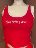 @wetkitty.love Red/White Crop Top Tank