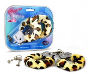 Playtime Cuffs Leopard Print Fur - WetKitty.love