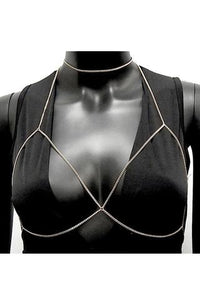 BRALETTE CHAIN WITH CHOKER AVAIL IN GOLD AND SILVER - WetKitty.love