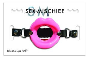 Silicone Lips Mouth Gag Pink - WetKitty.love