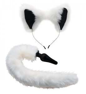 Tailz White Fox Tail & Ears Set - WetKitty.love